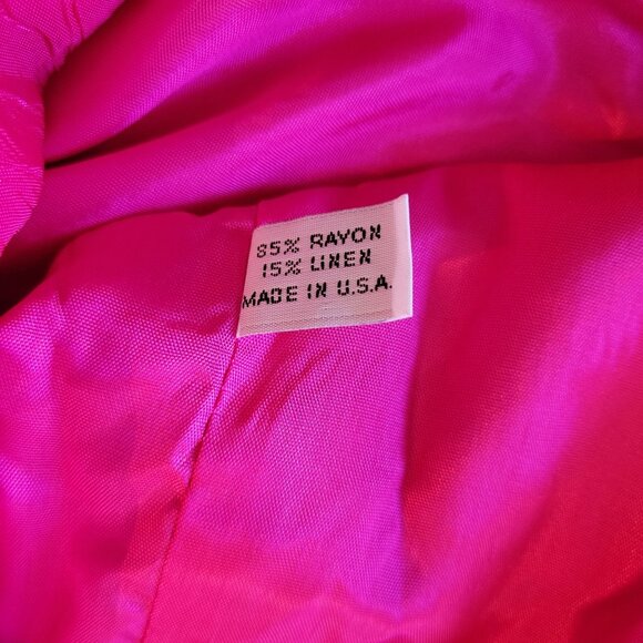 Vintage Aperitif Hot Pink Womens Blazer Jacket Size 6 85% Rayon & 15% Linen Made - Picture 5 of 6